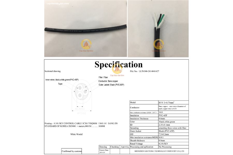 Cáp Điều Khiển Sangjin 3 Core x 1,5 mm² (Sangjin RVV 3x1,5mm²): Giải Pháp Tối Ưu Cho Hệ Thống Công Nghiệp Hiện Đại